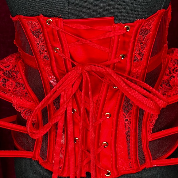 Brand NWT Agent Provocateur Red Rozlyn Waspie size 4 - Picture 4 of 6